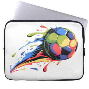 Lebendiger Bunter Fußball Farbe Spritzer Laptop S Laptopschutzhülle