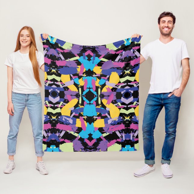 Lebendiger Burst: Random-Farbabstürze Fleecedecke (Beispiel)
