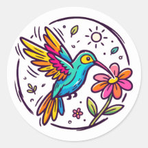 Lebendiger Cartoon Kolibri