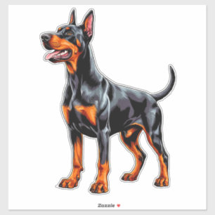 Lebendiger Dobermann Aufkleber