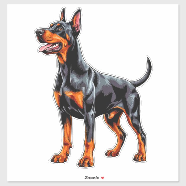 Lebendiger Dobermann Aufkleber (Blatt)