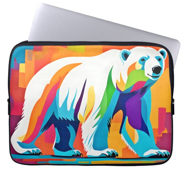 Lebendiger Eisbär Laptopschutzhülle (Vorderseite)
