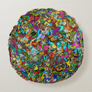 Lebendiger Farbiger Mosaik-Muster-Stil Rundes Kissen
