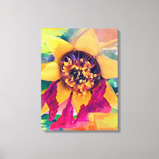 Lebendiger florale abstrakter Sonnenblumen-Spannle Leinwanddruck