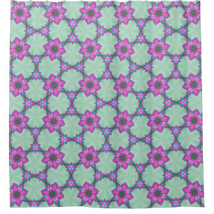 Lebendiger florale geometrischer Duschvorhang