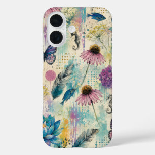 Lebendiger Floraler Aquatischer Traum iPhone 16 Hülle