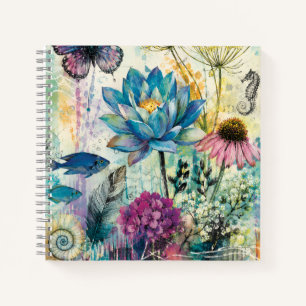 Lebendiger Floraler Aquatischer Traum Notizbuch