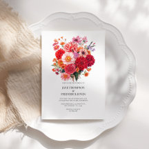 Lebendiger Fuchsia- und Korallen-Blumenhochzeits-Q