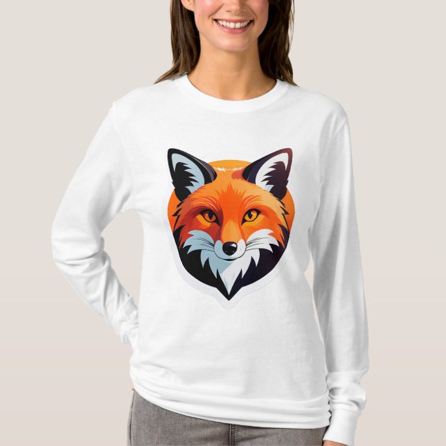 Lebendiger Fuchskopf T-Shirt (Vorderseite)