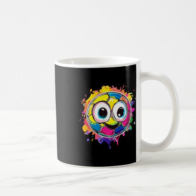 Lebendiger Fußball-Byll mit glücklichem Gesicht-De Kaffeetasse (Rechts)
