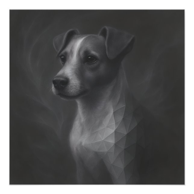Lebendiger Geist – Jack Russell Geometrie Fotodruck (Vorne)