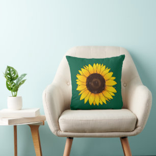 Lebendiger Gelber Sonnenblumenblütenstand Kissen