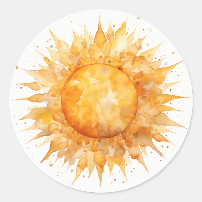 Lebendiger Gelber Sonnenschein Runder Aufkleber (Vorderseite)