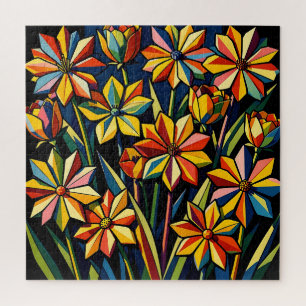 Lebendiger geometrischer Regenbogen-Blumenstrauß