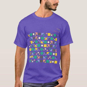 Lebendiger geometrischer Rhythmus Farbige abstrakt T-Shirt