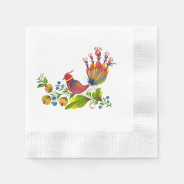 Lebendiger Glücksvogel Serviette