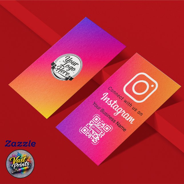 Lebendiger Gradient Instagram QR Code Social Media Visitenkarte (Vibrant Gradient Instagram QR Code Social Media Business Card)