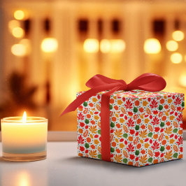 Lebendiger Herbst hinterlässt mehrfarbiges Muster Geschenkpapier