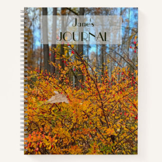 Lebendiger Herbstwald-Wanderung - Goldene Blätter  Notizbuch