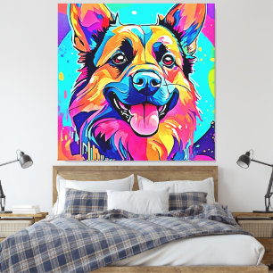 Lebendiger Hund: Glückliche Welpenliebe Leinwanddruck