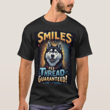 Lebendiger Husky mit kühner Typografie