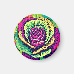 Lebendiger Kohl Pop Art Magnet