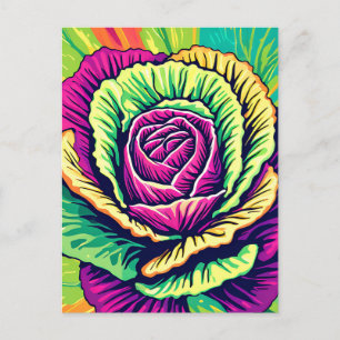 Lebendiger Kohl Pop-Art Postkarte