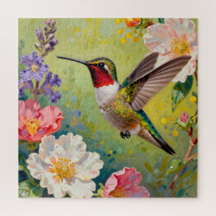 Lebendiger Kolibri-Blumengarten