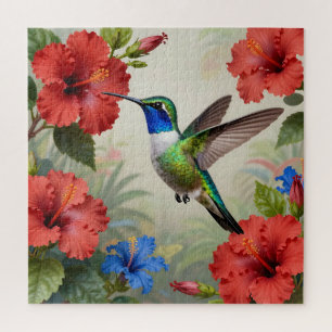 Lebendiger Kolibri-Hibiskus-Blumen