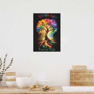 Lebendiger Kunstbaum des Lebens – Naturdesign Poster