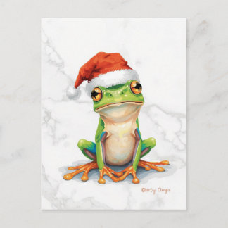Lebendiger Laubfrosch-Weihnachten Feiertagspostkarte