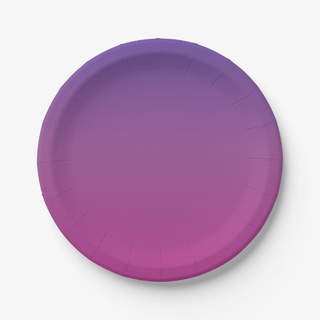 Lebendiger Lila-zu-Rosa-Farbverlauf Pappteller (Vorderseite)