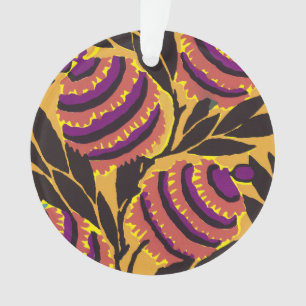 Lebendiger Maximalistischer Lila- und Türkis-Blume Ornament