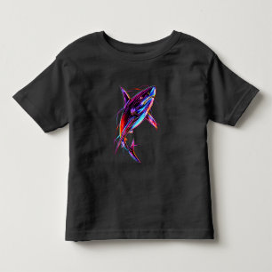 Lebendiger Neon-Hai Moderne digitale Ozeane Kleinkind T-shirt