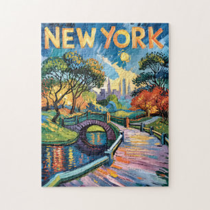 Lebendiger New York Central Park USA Van Gogh Stil