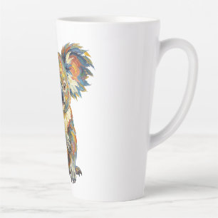 Lebendiger Ölfarbenmalstil Buntes Impasto Koala Milchtasse