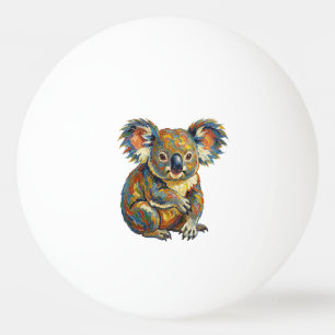 Lebendiger Ölfarbenmalstil Buntes Impasto Koala Tischtennisball