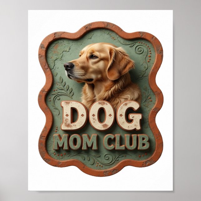 Lebendiger Orange HUNDE-MUTTER-CLUB Poster (Vorne)
