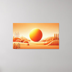 Lebendiger Orangenton - Minimalistische Wandkunst Leinwanddruck