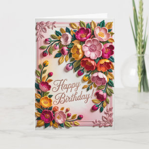 Lebendiger Papier-Schnitt-Blumen-Geburtstag Karte