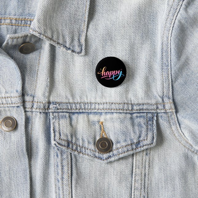 Lebendiger Pastell-Gradient HAPPY-Typografie - Mod Button (Beispiel)