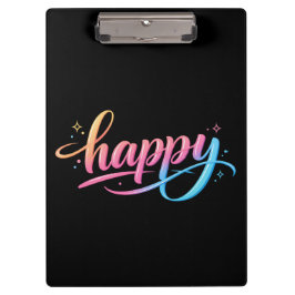 Lebendiger Pastell-Gradient HAPPY-Typografie - Mod Klemmbrett