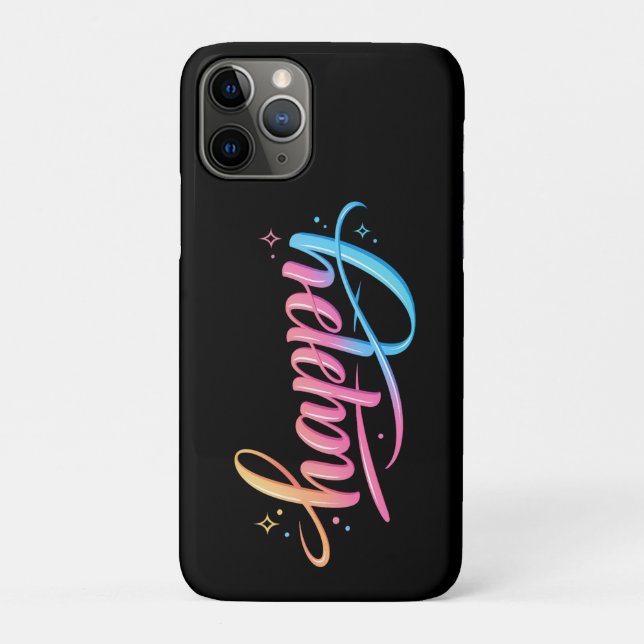 Lebendiger Pastellgradient HAPPY-Typografie - Mode Case-Mate iPhone Hülle (Rückseite)