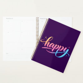 Lebendiger Pastellgradient HAPPY-Typografie - Mode Planer