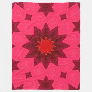 Lebendiger Pink Starburst Kaleidoskop Fleecedecke
