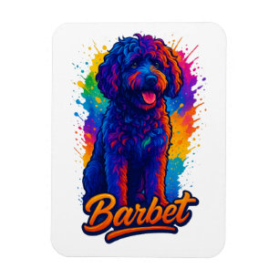 Lebendiger Pop-Art-Barbet-Hund Magnet