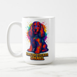 Lebendiger Pop-Art-Englischer Cocker Spaniel Kaffeetasse