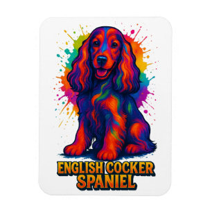 Lebendiger Pop-Art-Englischer Cocker Spaniel Magnet