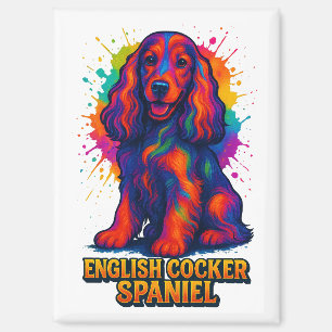 Lebendiger Pop-Art-Englischer Cocker Spaniel Magnet