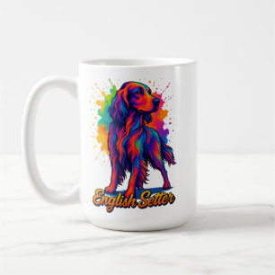 Lebendiger Pop-Art-Englischer Setter-Hund Kaffeetasse